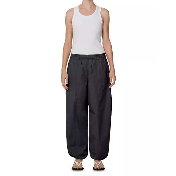 Agolde Dakota Cotton Poplin Track Pants Black Size M - Picture 1 of 4